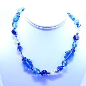 NECKLACE-Bohemian  Murano Blue BEADS